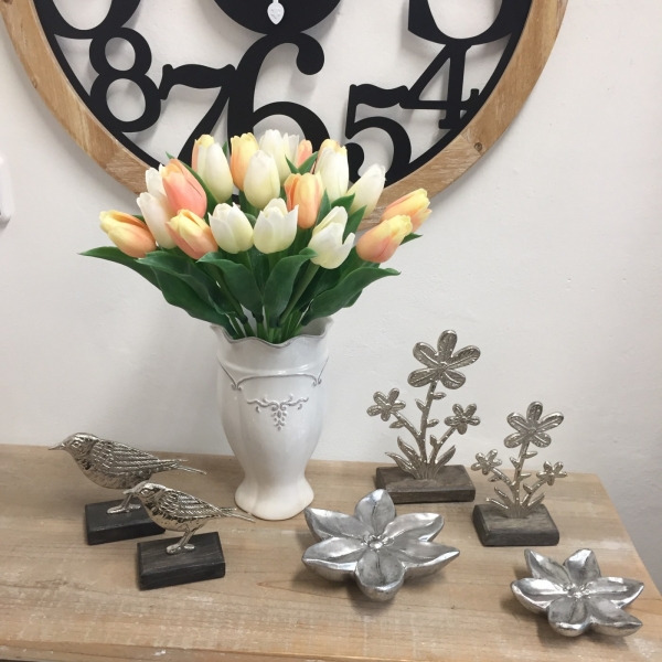 Keramická váza bílá 13x13x21,5cm