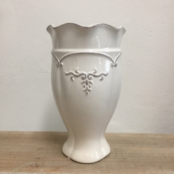 Keramická váza bílá 13x13x21,5cm