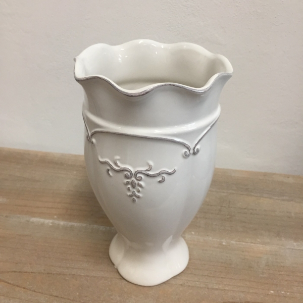 Keramická váza bílá 13x13x21,5cm