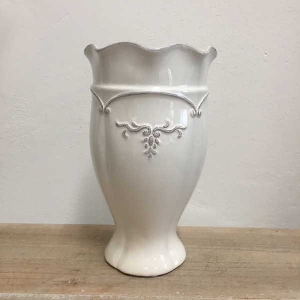 Keramická váza bílá 13x13x21,5cm