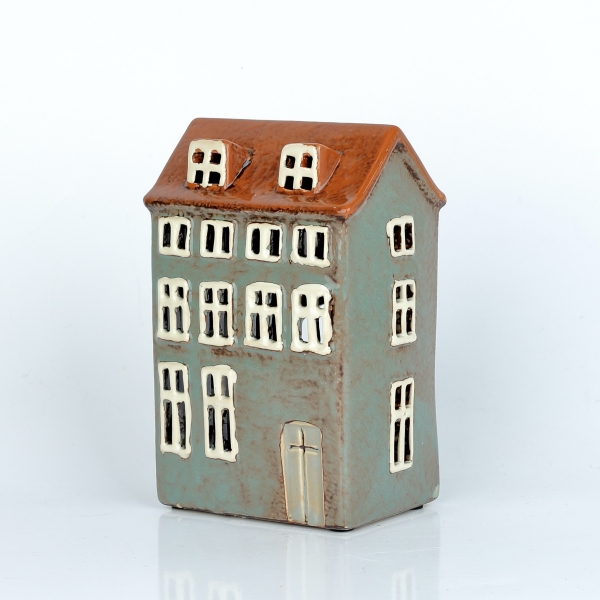 Keramické domečky na svíčku 10,5x16x7,5cm A