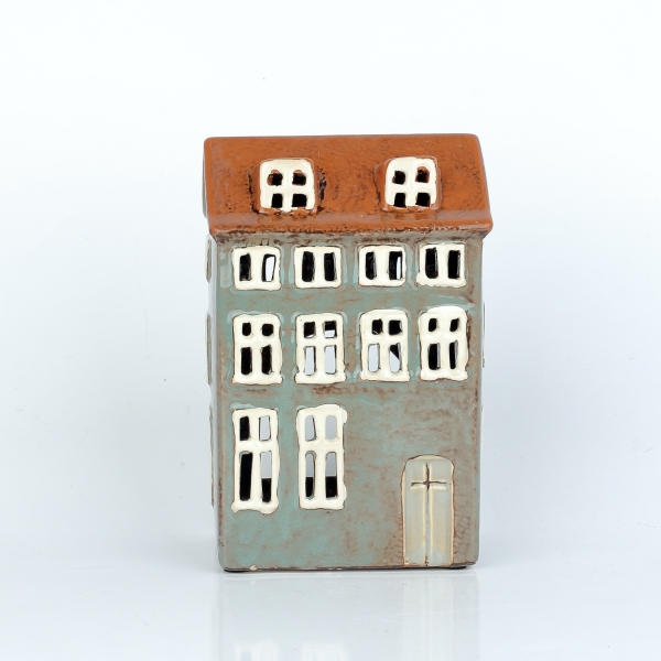 Keramické domečky na svíčku 10,5x16x7,5cm A