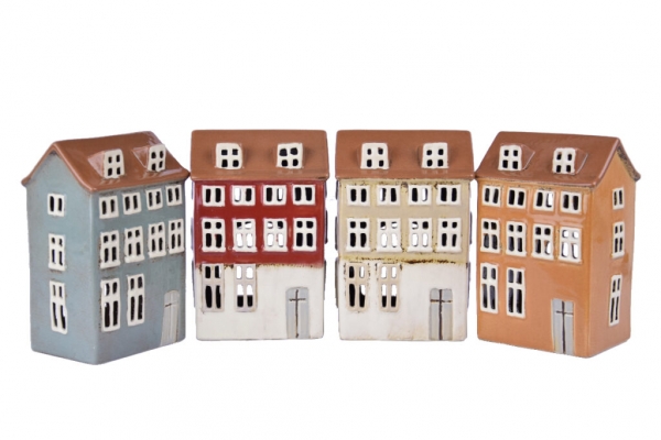Keramické domečky na svíčku 10,5x16x7,5cm A