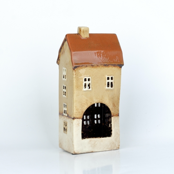 Keramické domečky na svíčku 11,5x25x7,5cm A