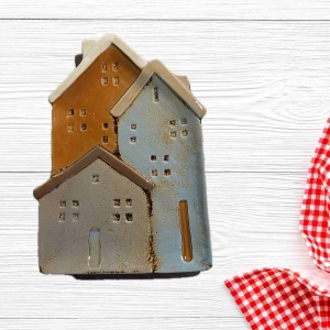 Keramické domečky tácek na cukroví 17 x 24 x 2 cm