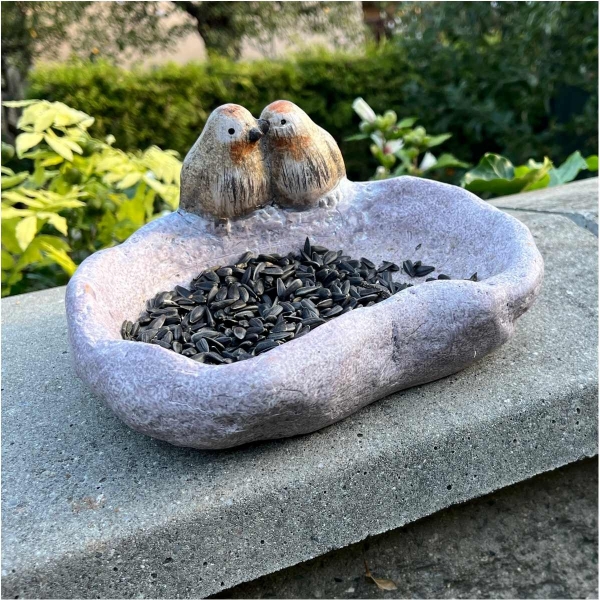Keramické krmítko pro ptáky Zamilovaní ptáčci 20,2 × 10,3 × 15,7 cm
