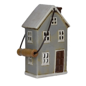 Keramický domeček na čajovku šedý