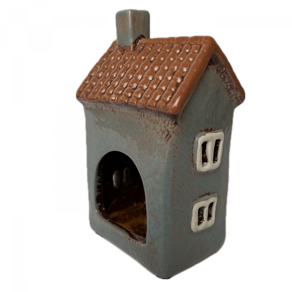 Keramický domeček na čajovou svíčku 9x15x7cm Typ E