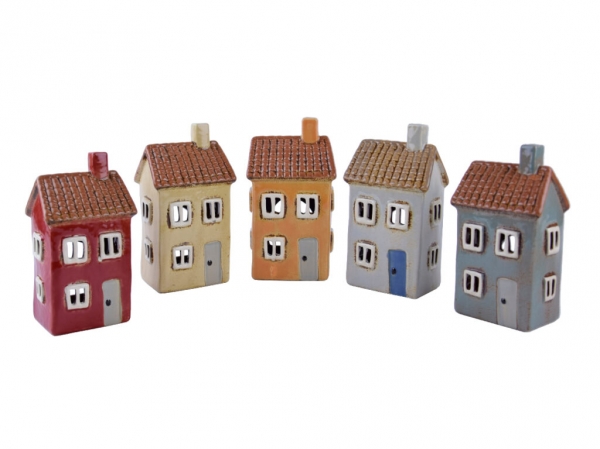 Keramický domeček na čajovou svíčku 9x15x7cm Typ E