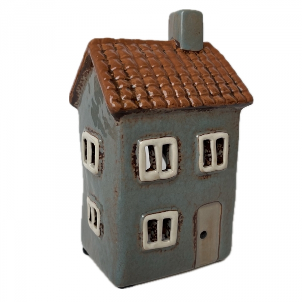 Keramický domeček na čajovou svíčku 9x15x7cm Typ E