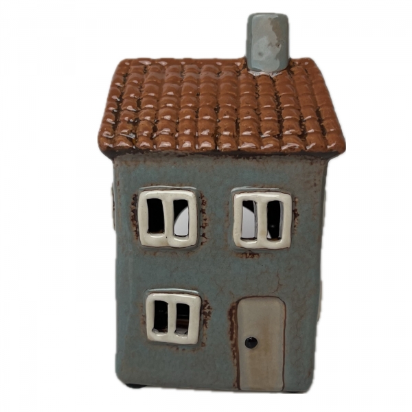 Keramický domeček na čajovou svíčku 9x15x7cm Typ E