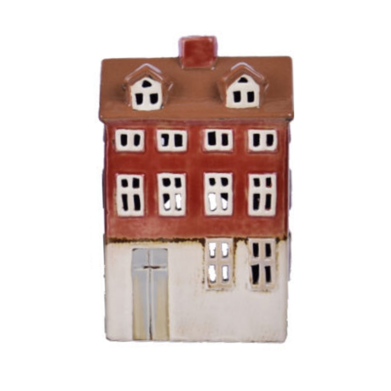 Keramický domeček na svíčku 11,5x18,5x8cm C