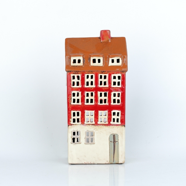 Keramický domeček na svíčku 11,5x25x7,5cm B