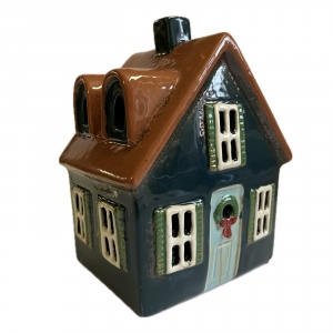 Keramický domeček na svíčku 2025 - 13,5 x 17,5 x 10,5 cm Typ A