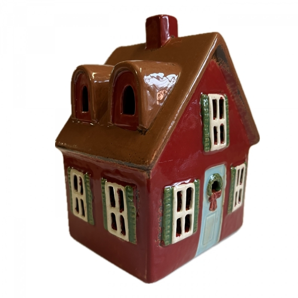 Keramický domeček na svíčku 2025 - 13,5 x 17,5 x 10,5 cm Typ B