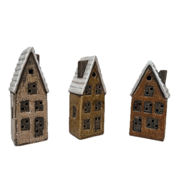 Keramický domeček Vánoce 2024 - 7,5 x 5,5 x 18,5 cm Typ C