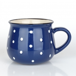 Keramický hrnek krajáč modrý s puntíky 770ml