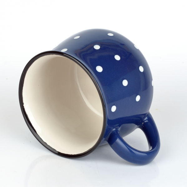 Keramický hrnek krajáč modrý s puntíky 770ml