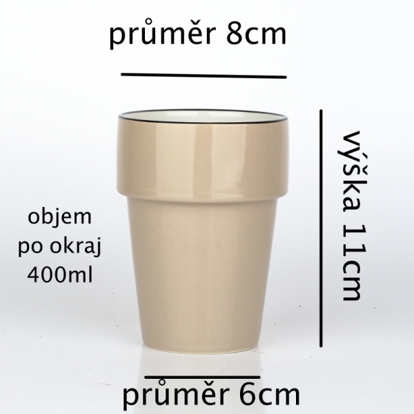Keramický hrnek na čaj smaltovaný vzhled 0,25l