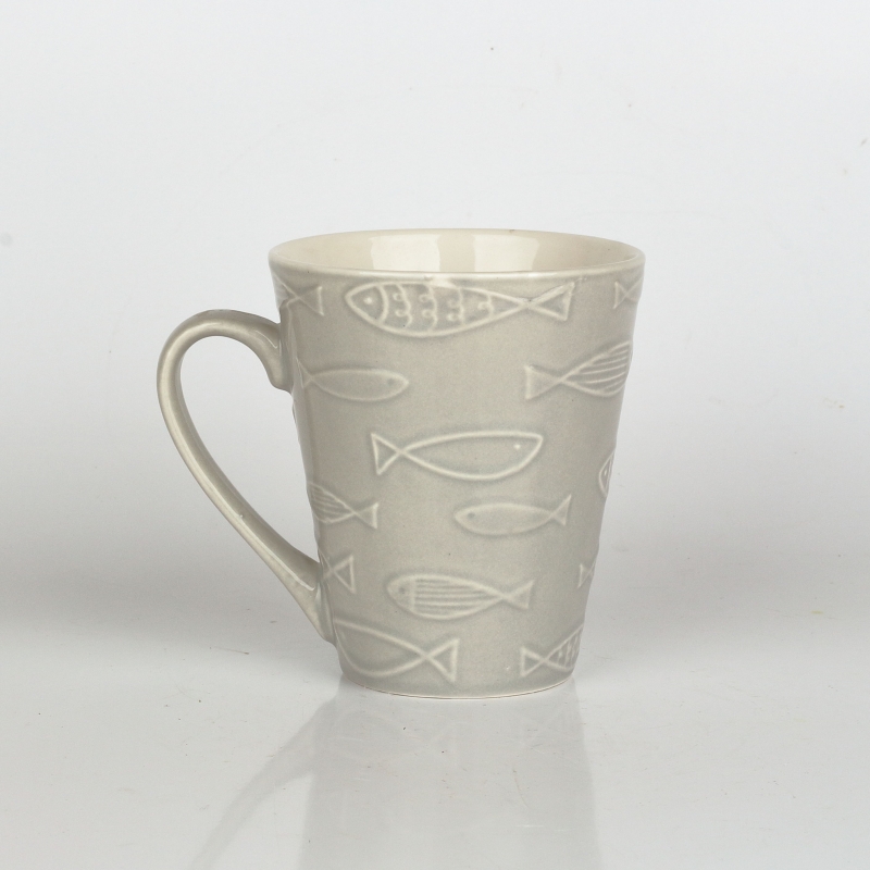 Keramický hrnek ryby béžový 290ml