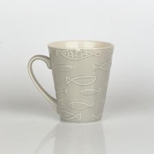 Keramický hrnek ryby béžový 290ml