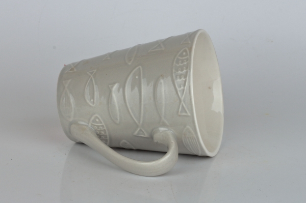 Keramický hrnek ryby béžový 290ml