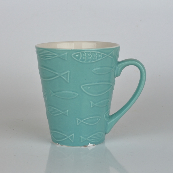Keramický hrnek ryby tyrkys 290ml