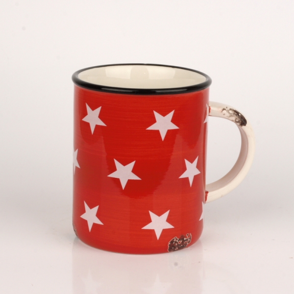 Keramický hrnek s hvězdami 13x15cm