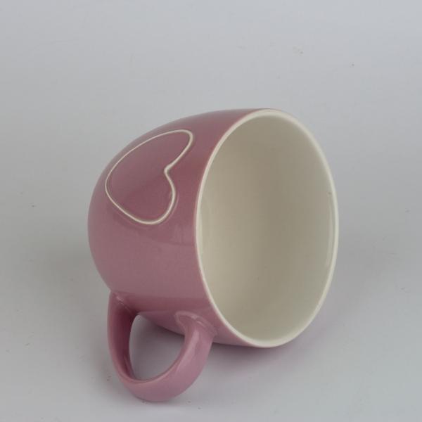 Keramický hrnek se srdcem fialový 440ml