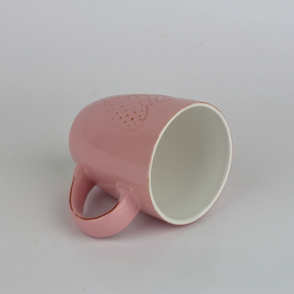 Keramický hrnek se srdcem růžový 300ml