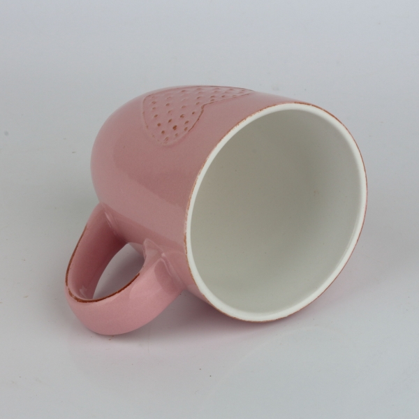 Keramický hrnek se srdcem růžový 300ml