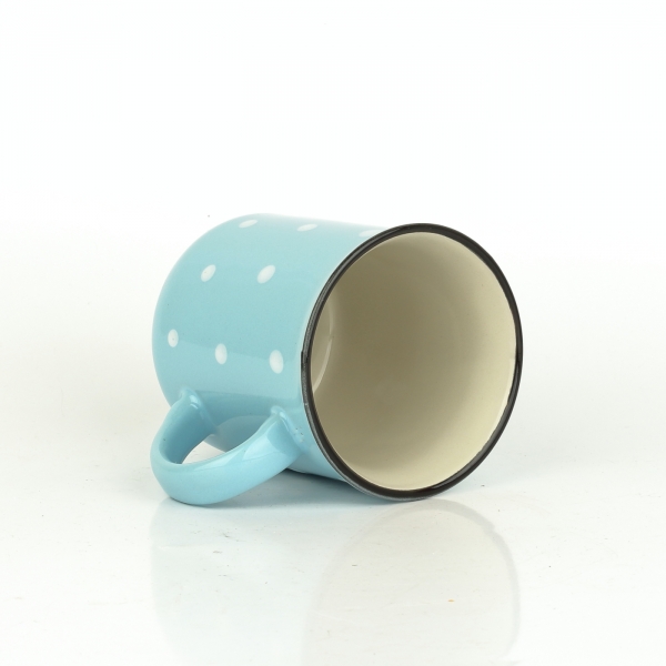 Keramický hrnek světle modrý s puntíky