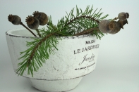 Keramický květináč bílý 25x15x×25cm