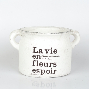 Keramický květináč La vie bílý