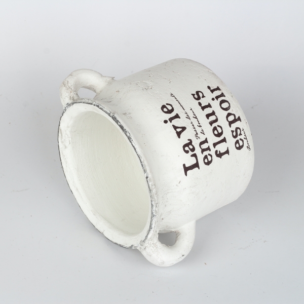 Keramický květináč La vie bílý