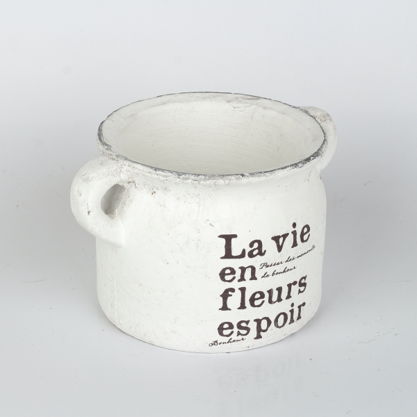 Keramický květináč La vie bílý