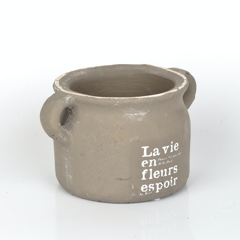 Keramický květináč La vie hnědý