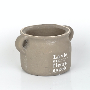 Keramický květináč La vie hnědý