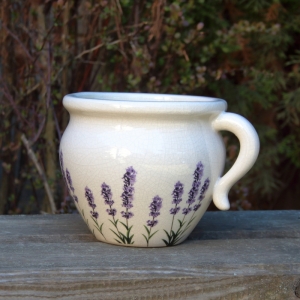 Keramický květináč s motivem levandule 