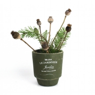 Keramický květináč tmavě zelený malý 14,5×15,5×14,5cm