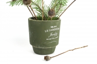 Keramický květináč tmavě zelený malý 14,5×15,5×14,5cm