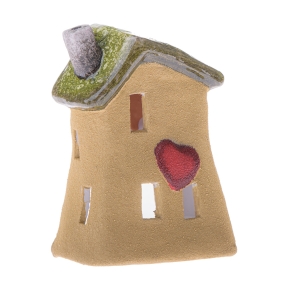 Keramický svícen domeček 10 x 13,8 x 8 cm