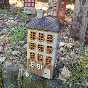 Keramický svícen domeček A 11 x 24,5 x 9,5 cm