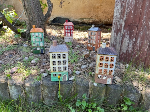 Keramický svícen domeček A 11 x 24,5 x 9,5 cm