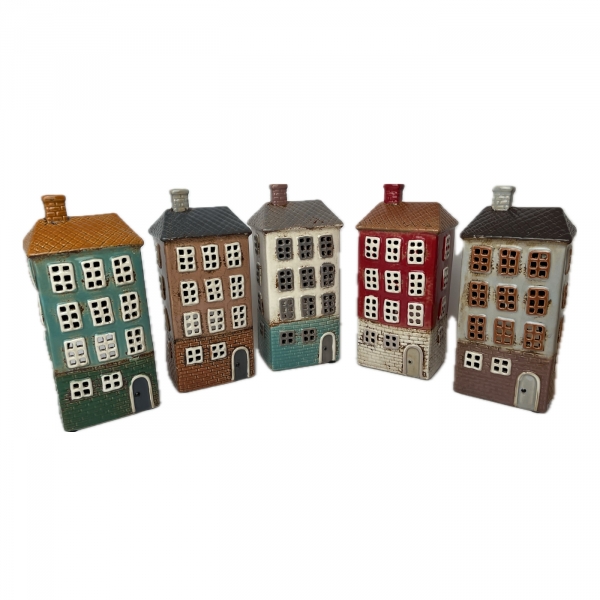 Keramický svícen domeček B 11 x 24,5 x 9,5 cm