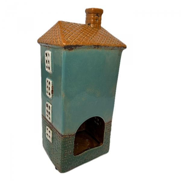 Keramický svícen domeček B 11 x 24,5 x 9,5 cm
