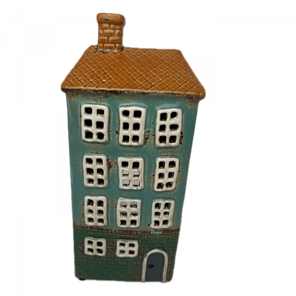 Keramický svícen domeček B 11 x 24,5 x 9,5 cm