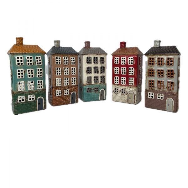 Keramický svícen domeček E 11 x 24,5 x 9,5 cm