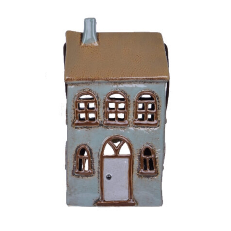 Keramický svícen domeček s rukojetí