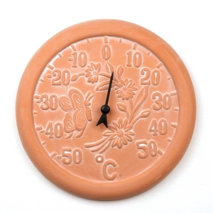 Keramický teploměr kytičky s motýlem 30cm